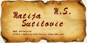 Matija Šutilović vizit kartica